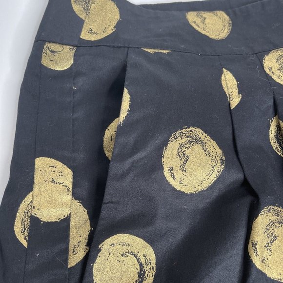 Career Wear skirt size 10 black and gold polka dots 100% Cotton 5-0219 - Picture 5 of 7